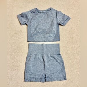 Gray short workout set